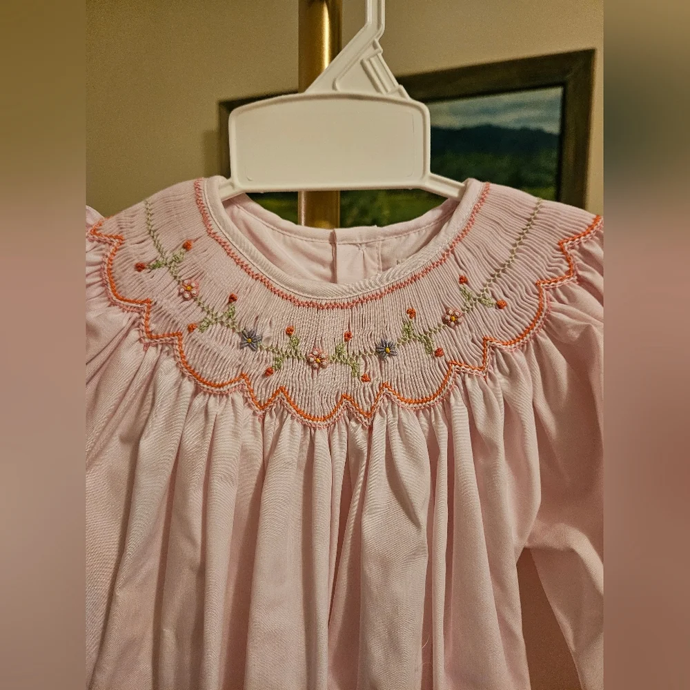 NWT Petit Amu Pink Floral Smocked Bishop Dress Sz 2T